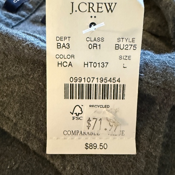 J Crew Factory Men’s Flannel Shirt L NWT - Picture 5 of 5